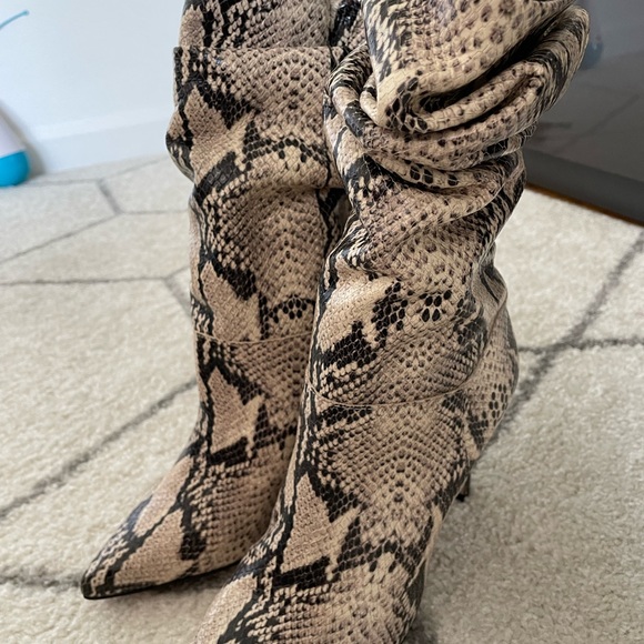 Ashlee Snake-Embossed Leather Bootie - Picture 3 of 5